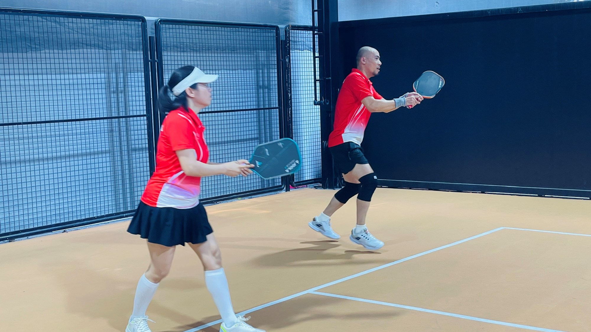 VĐV Môn Pickleball - Đào Ngọc Tuấn Đội XD và Phạm Thị Thủy Trung tâm ĐHKT